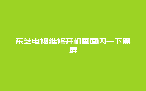 东芝电视维修开机画面闪一下黑屏