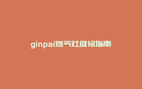 ginpai燃气灶维修指南