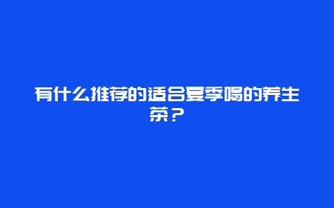 有什么推荐的适合夏季喝的养生茶？