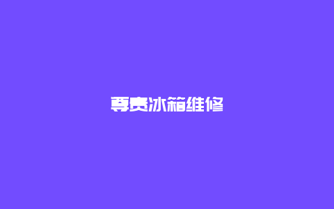 尊贵冰箱维修