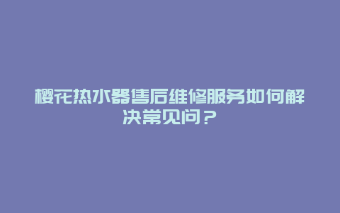 樱花热水器售后维修服务如何解决常见问？