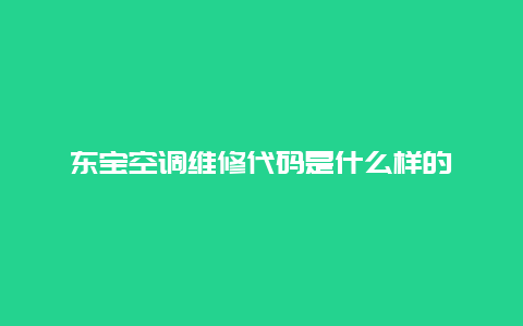 东宝空调维修代码是什么样的