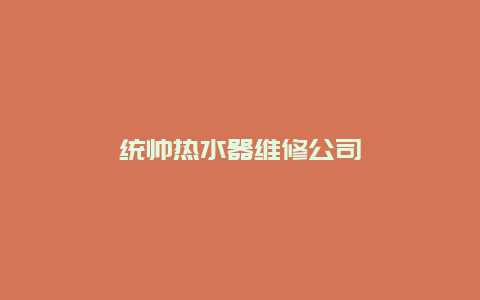 统帅热水器维修公司