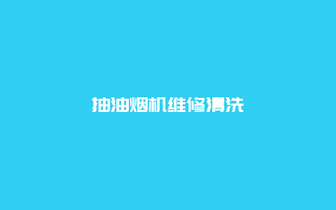 抽油烟机维修清洗