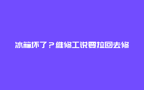 冰箱坏了？维修工说要拉回去修